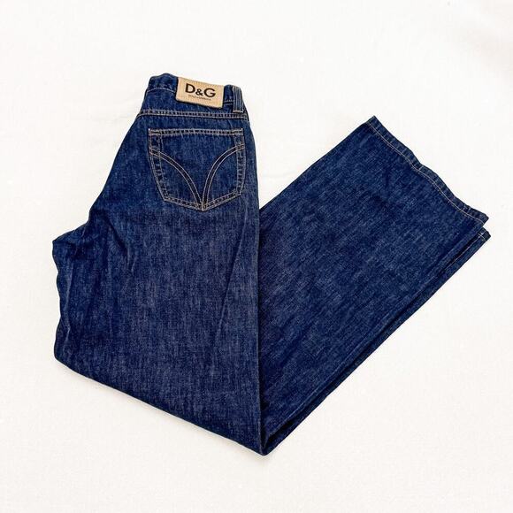 Dolce & Gabbana Wide Leg Denim Jeans Button Fly Dark Wash Size 27 - Picture 9 of 9